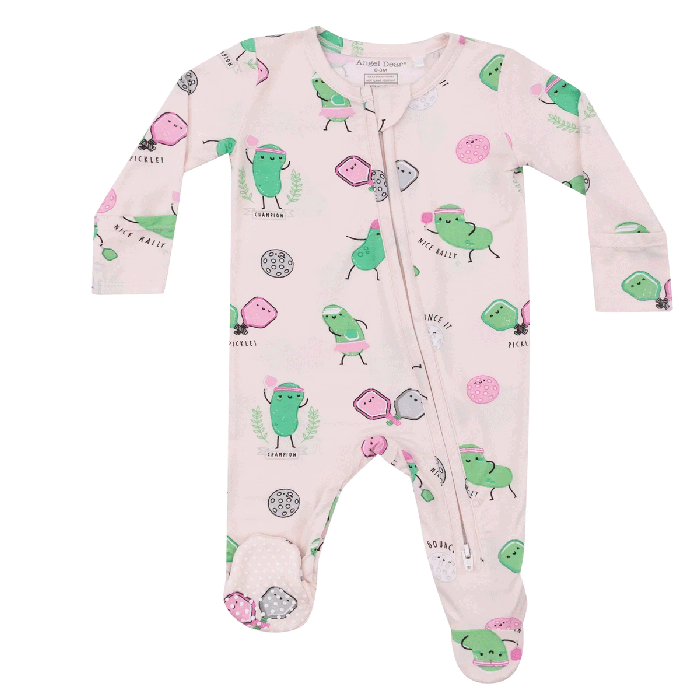 Zipper Footie-Pickleball Pink