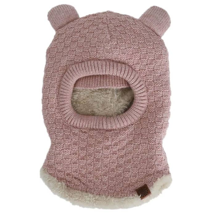 Bear Knit Balaclava - Pink 