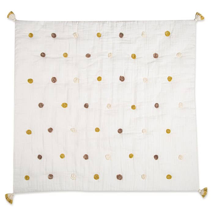 Crane Baby - Pom Pom Quilted Baby Blanket Kendi 2