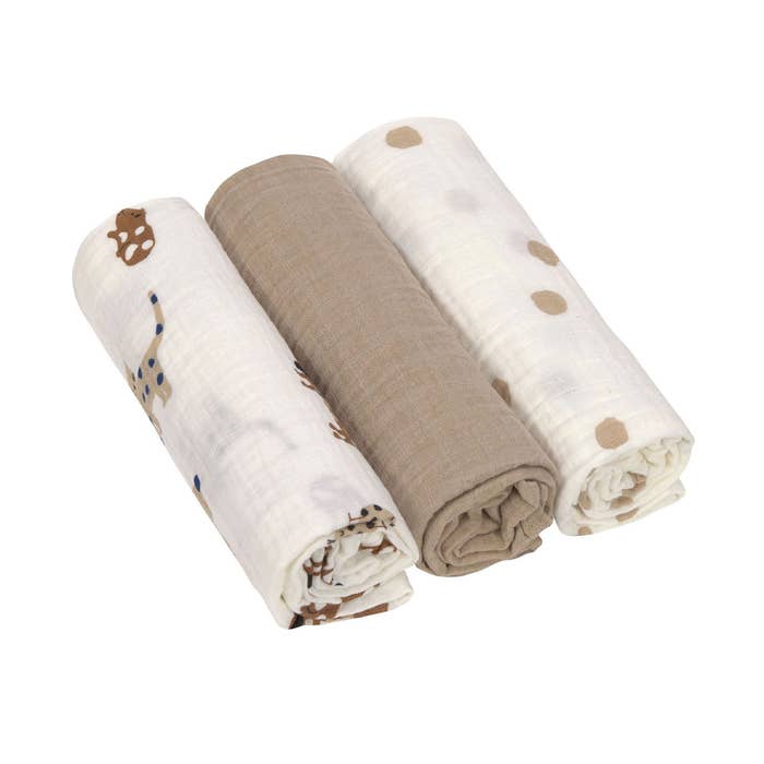Swaddle & Burp Blanket (85x85cm) 3 Pk
