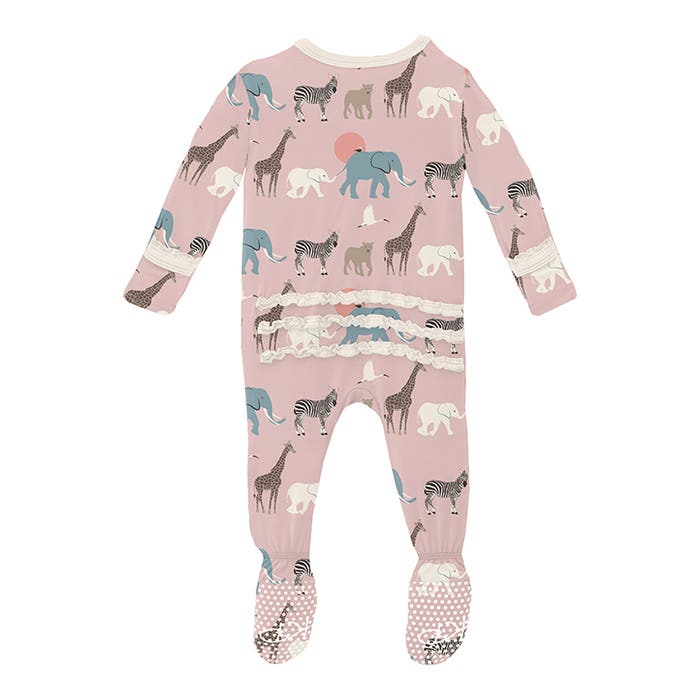  Kickee Pants - Print Muffin Ruffle Footie w/ Zipper - LS - 1