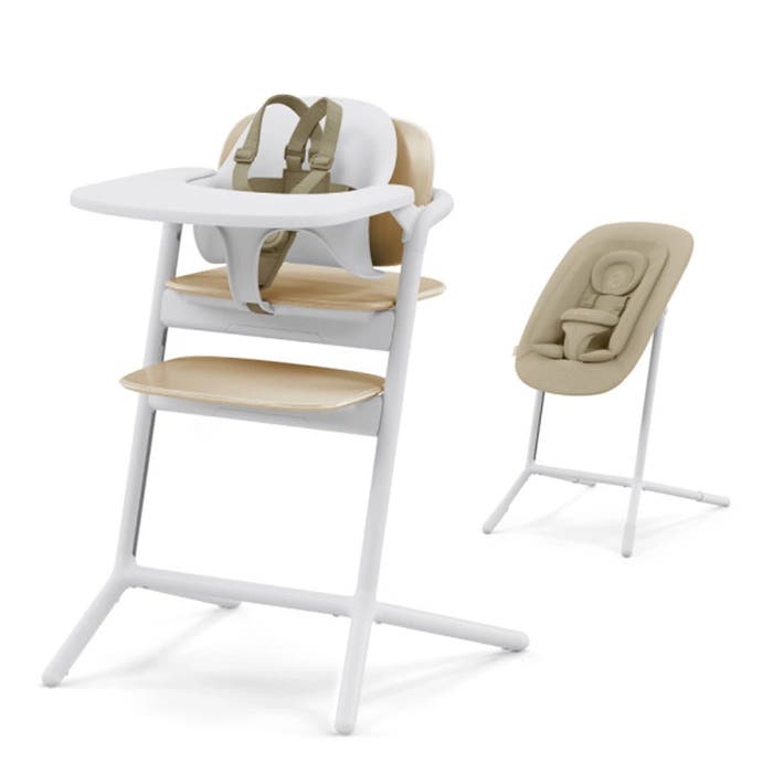 LEMO 4-in-1 High Chair - Sand White -Hero image (sells better, trendier)
