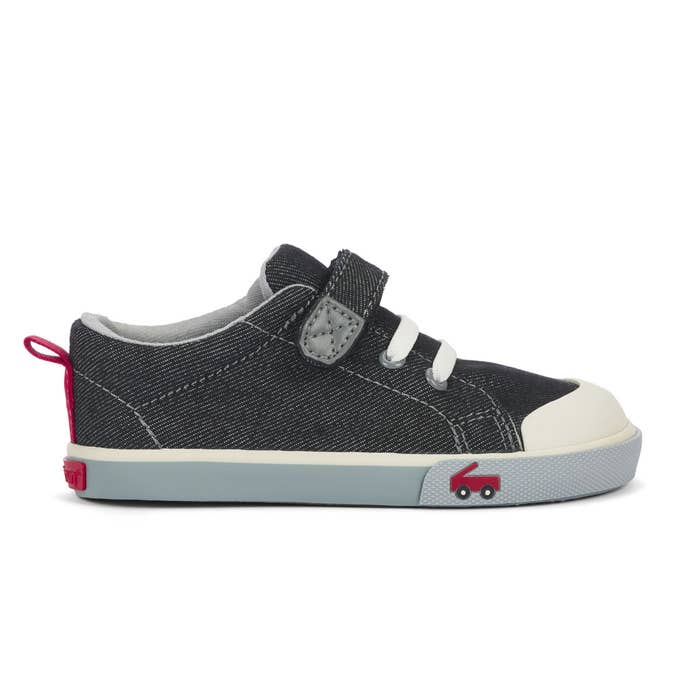 SS24 Stevie II Shoes (Toddler) Black Denim Lifestyle 2