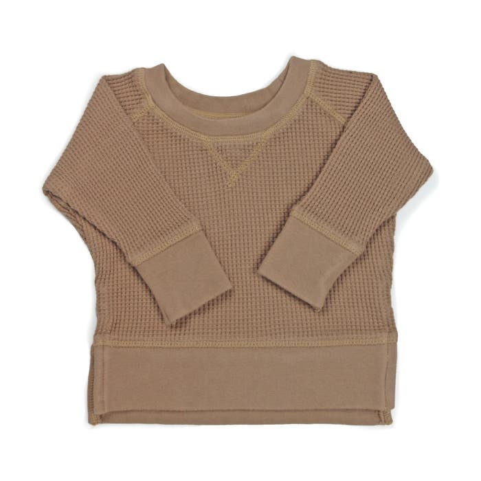 Simple - Waffle Knit Top - Chocolate