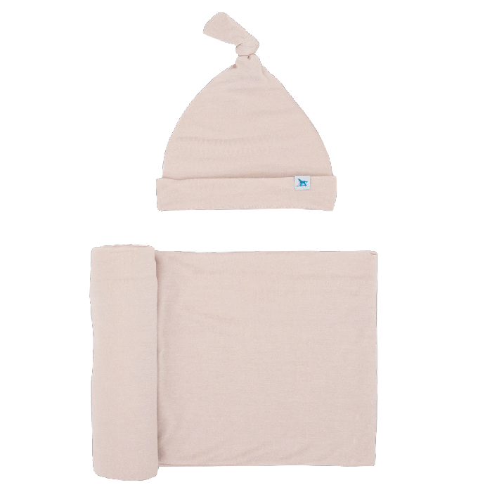 Stretch Knit Hat & Swaddle Set-LS 12
