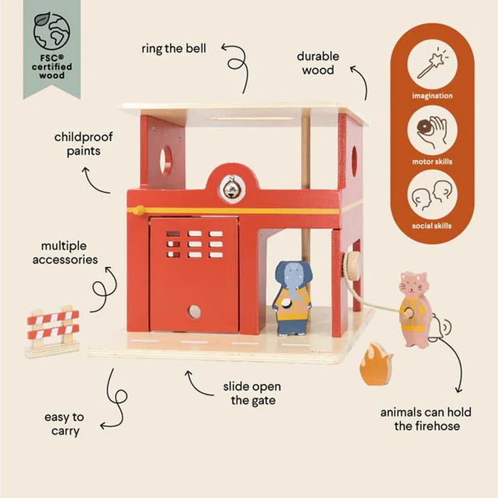 Trixie - Wooden Animal Fire Station - LS - 1