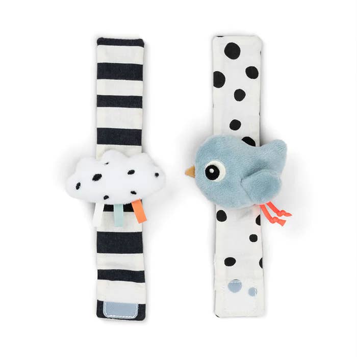 Wrist Rattle - Happy Clouds Blue 5