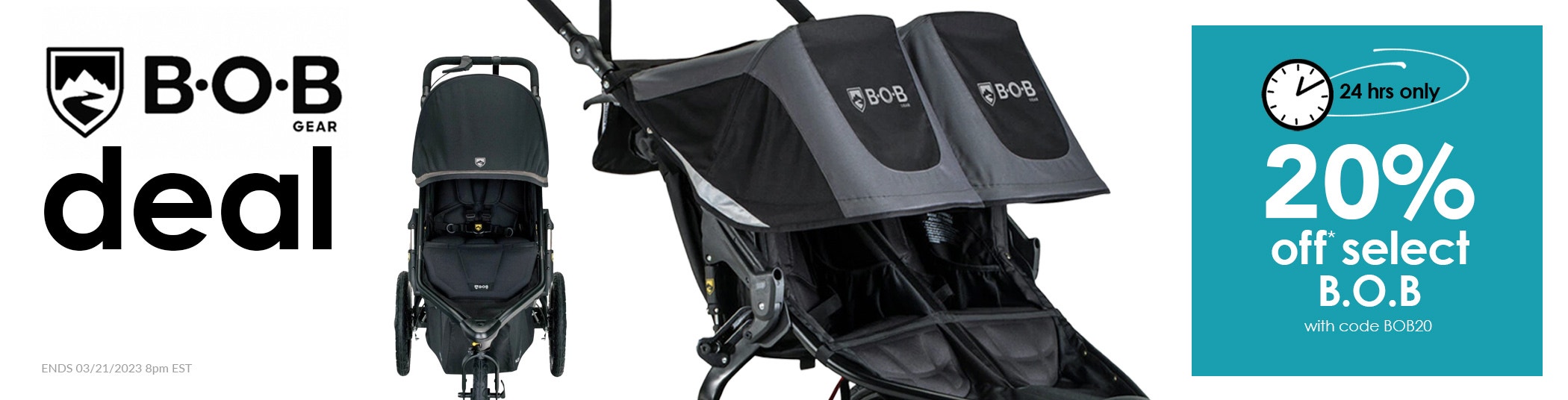 20% off – Select B.O.B. Strollers for 24 hours 